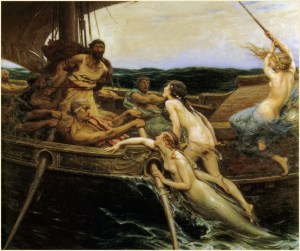 Herbert Draper (1863–1920), Ulysse et les sirènes, 1909, Ferens Art Gallery (Wikimedia Commons)